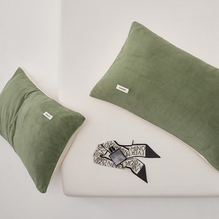 91家纺网 家纺一手货源 找家纺 （总）时光里 2024新款牛奶绒纯色双拼单枕套