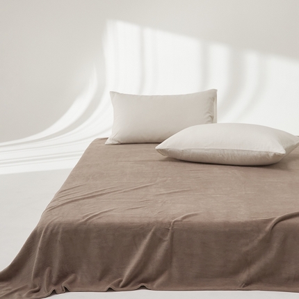 91家纺网 家纺一手货源 找家纺 （总）时光里 2024新款牛奶绒纯色双拼单床单