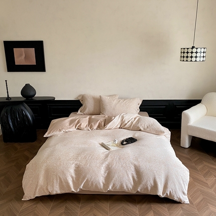 91家纺网 家纺一手货源 找家纺 （总）旷野 2024新款全棉色织大提花磨毛四件套