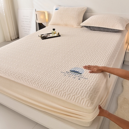 91家纺网 家纺一手货源 找家纺 （总）好眠好梦 2024新款富士山牛奶绒夹棉床笠