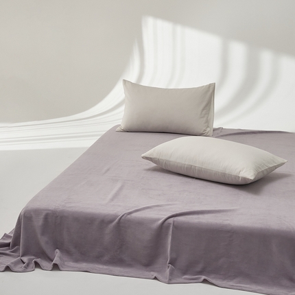 91家纺网 家纺一手货源 找家纺 （总）时光里 2024新款牛奶绒纯色双拼单床单