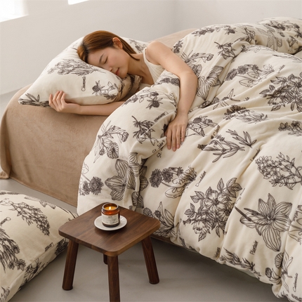 （总）红粉佳人 2025新款小清新双面牛奶绒四件套