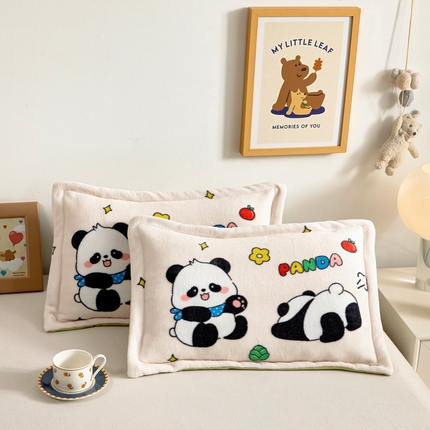91家纺网 家纺一手货源 找家纺 （总）吉咪兔家纺 25年新款大版定位图案儿童卡通牛奶绒枕套加厚秋冬季宝宝枕头套幼儿园枕芯套