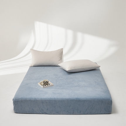 91家纺网 家纺一手货源 找家纺 （总）时光里 2024新款牛奶绒纯色双拼单床笠