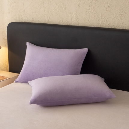 91家纺网 家纺一手货源 找家纺 逸尚阁 2024秋冬新款牛奶绒纯色单枕套枕套 紫