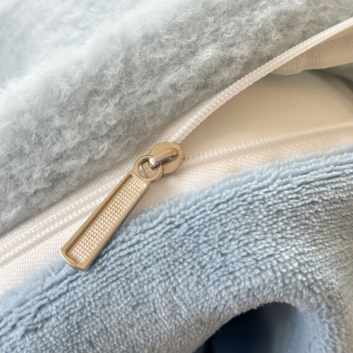 91家纺网 家纺一手货源 找家纺 喜多兔儿童家纺 2024新款320克仿羊毛绒全消光牛奶绒四件套 蓝色小加油