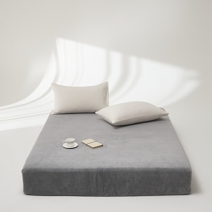 91家纺网 家纺一手货源 找家纺 （总）时光里 2024新款牛奶绒纯色双拼单床笠