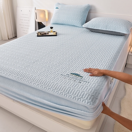 91家纺网 家纺一手货源 找家纺 （总）好眠好梦 2024新款富士山牛奶绒夹棉床笠