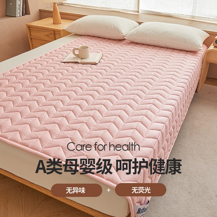 91家纺网 家纺一手货源 找家纺 丽诺床垫 2024新款升级款全棉13372抗菌防滑床护垫 玉色  