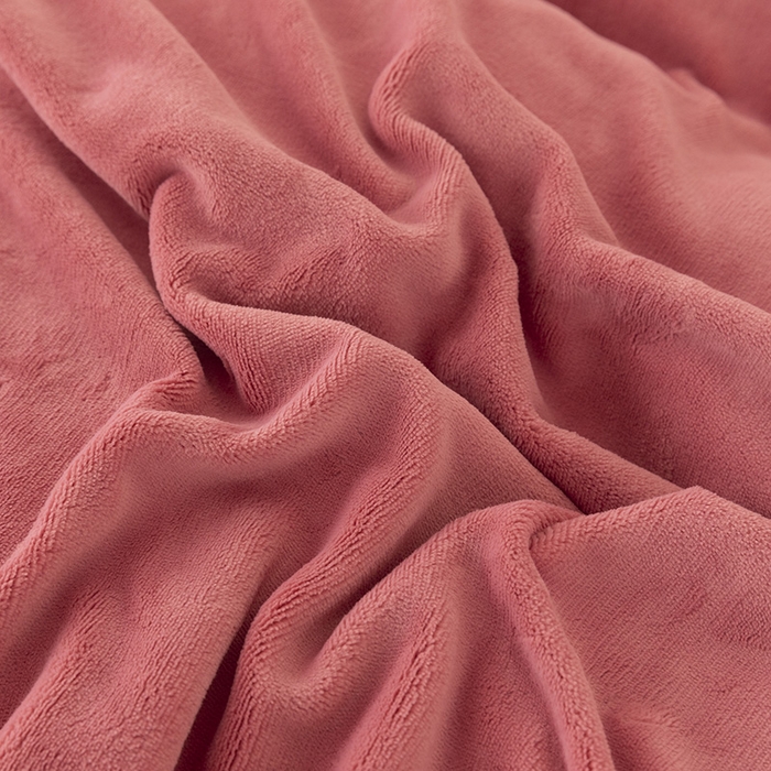 91家纺网 家纺一手货源 找家纺 2024新款高克重牛奶绒被套素色绣花床裙款四件套 豆沙色