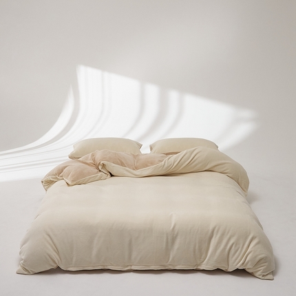 91家纺网 家纺一手货源 找家纺 （总）时光里 2024新款牛奶绒纯色双拼单被套