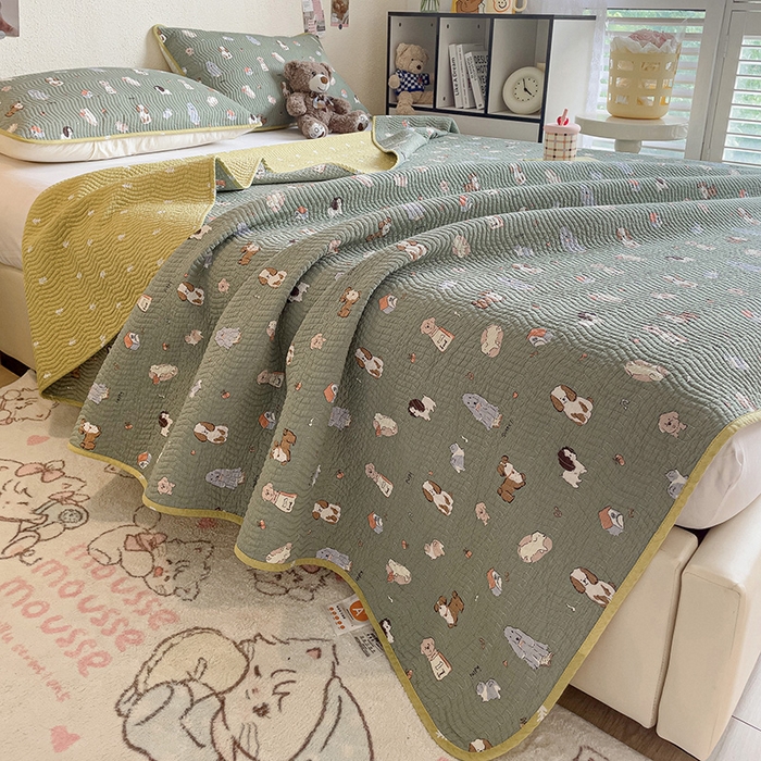 91家纺网 家纺一手货源 找家纺 羽爱家纺 2025全棉13372新疆棉花床盖四件套 汪汪派对