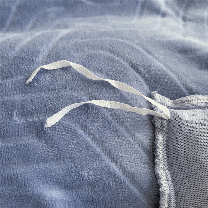 91家纺网 家纺一手货源 找家纺 十个点家纺 2024新款牛奶绒夹棉床盖三件套-唯美系列 唯美-爱尔蓝