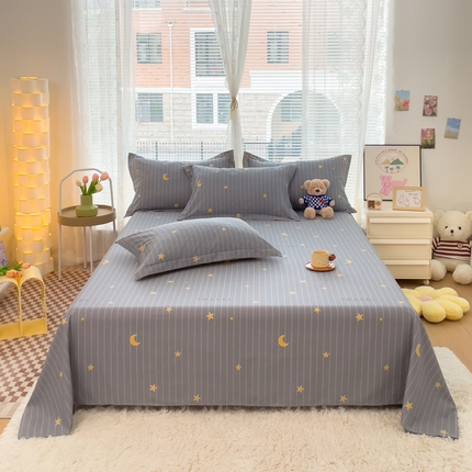 春雨家居 2024新款全棉喷气印花系列单床单 星月