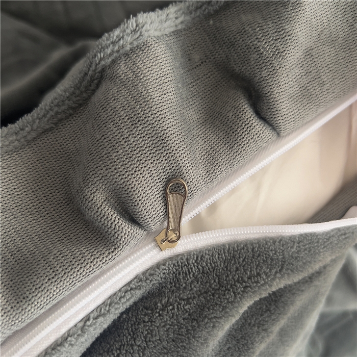 91家纺网 家纺一手货源 找家纺 十个点家纺 2024新款牛奶绒夹棉床盖四件套-唯美系列 唯美-深灰