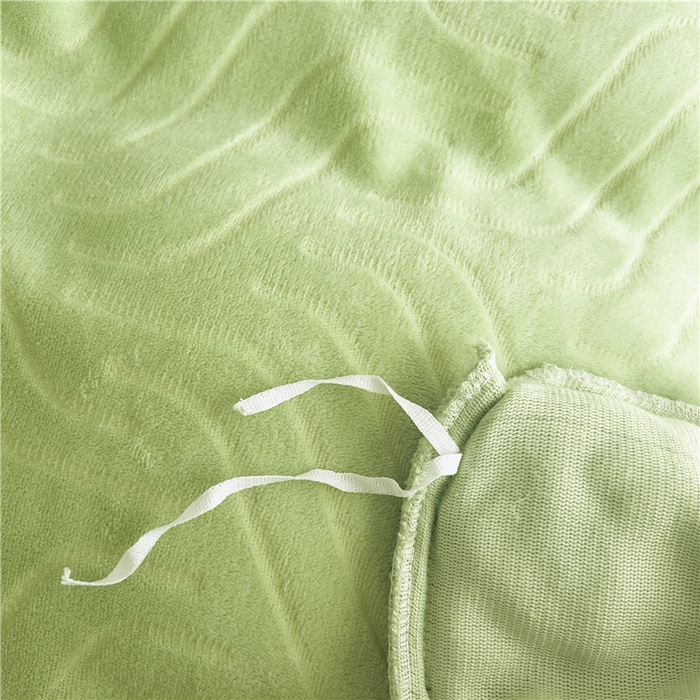 91家纺网 家纺一手货源 找家纺 十个点家纺 2024新款牛奶绒夹棉床盖三件套-唯美系列 唯美-果绿