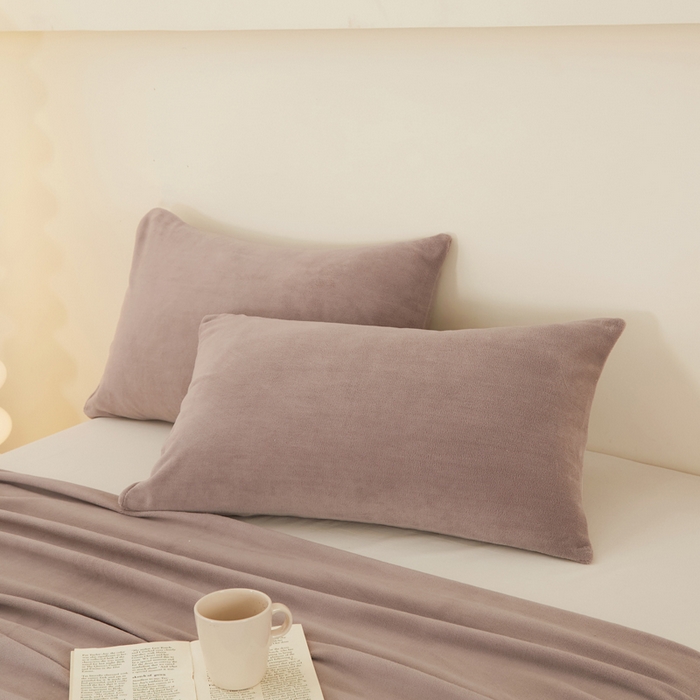 91家纺网 家纺一手货源 找家纺 棉乐町 2025新款纯色牛奶绒床单素色床单跨境外贸直播爆款 碳咖色