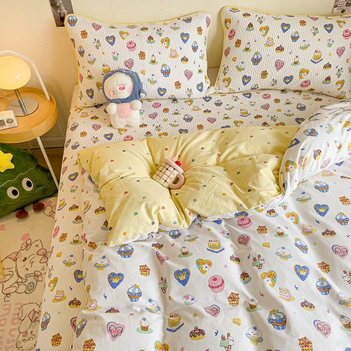 91家纺网 家纺一手货源 找家纺 羽爱家纺 2025全棉13372新疆棉花床盖四件套 糖果派对