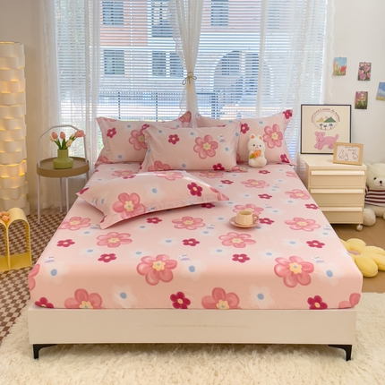 春雨家居 2024新款全棉喷气印花系列单床笠 花之语