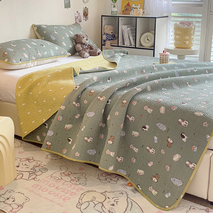 91家纺网 家纺一手货源 找家纺 羽爱家纺 2025全棉13372新疆棉花床盖四件套 汪汪派对