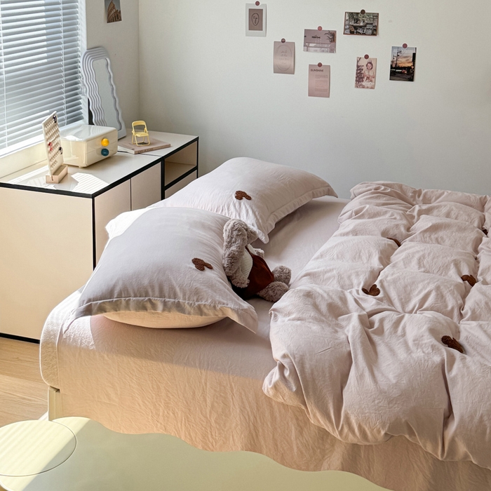 91家纺网 家纺一手货源 找家纺 布可家纺 2025新款水洗棉毛巾绣四件套 米奇-卡其