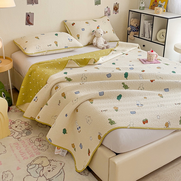 91家纺网 家纺一手货源 找家纺 羽爱家纺 2025全棉13372新疆棉花床盖三件套 小兔萝莉