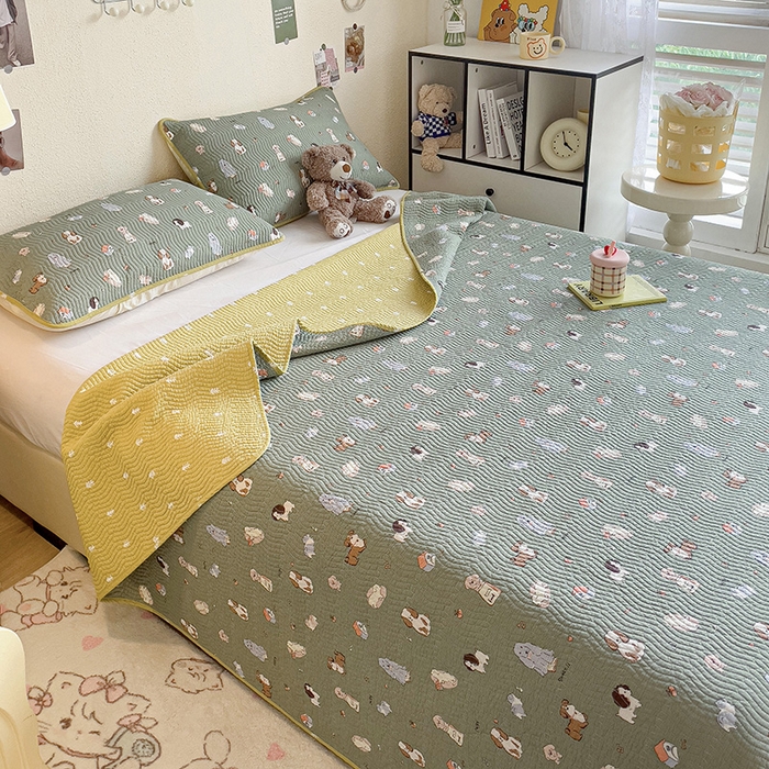 91家纺网 家纺一手货源 找家纺 羽爱家纺 2025全棉13372新疆棉花床盖三件套 汪汪派对