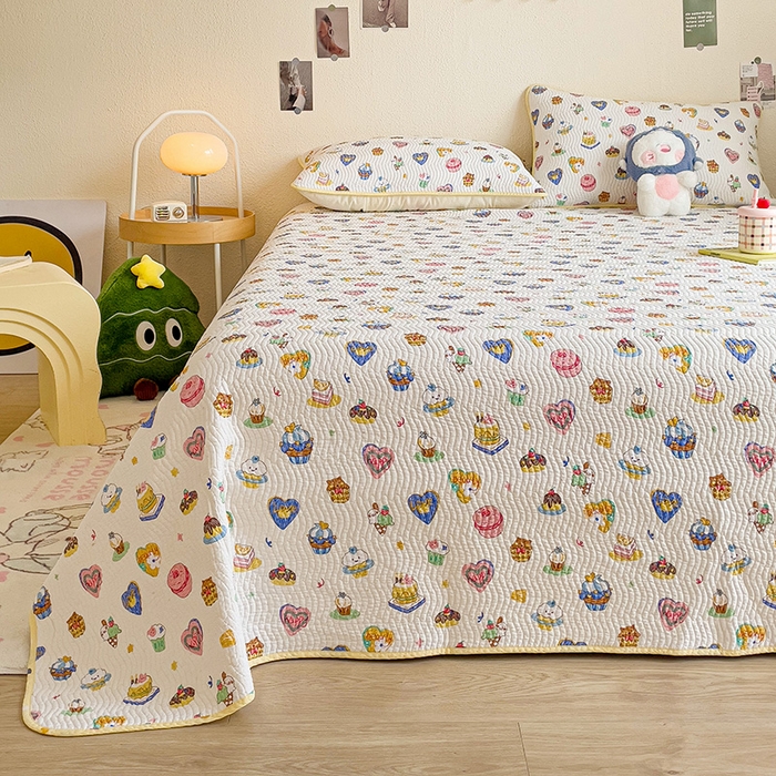 91家纺网 家纺一手货源 找家纺 羽爱家纺 2025全棉13372新疆棉花床盖三件套 糖果派对