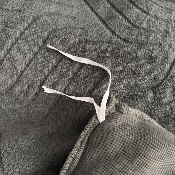 91家纺网 家纺一手货源 找家纺 十个点家纺 2024新款牛奶绒夹棉床盖三件套-唯美系列 唯美-深灰