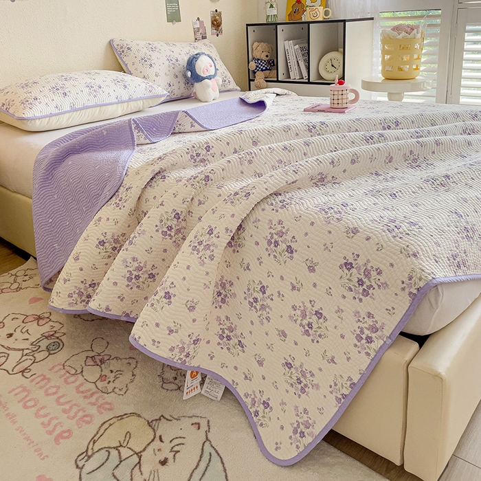 91家纺网 家纺一手货源 找家纺 羽爱家纺 2025全棉13372新疆棉花床盖四件套 海棠花