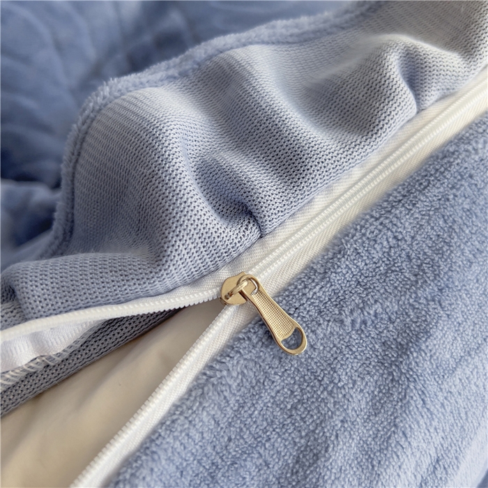 91家纺网 家纺一手货源 找家纺 十个点家纺 2024新款牛奶绒夹棉床盖四件套-唯美系列 唯美-爱尔蓝