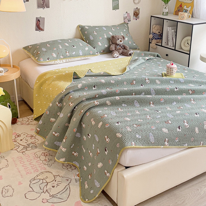 91家纺网 家纺一手货源 找家纺 羽爱家纺 2025全棉13372新疆棉花床盖四件套 汪汪派对