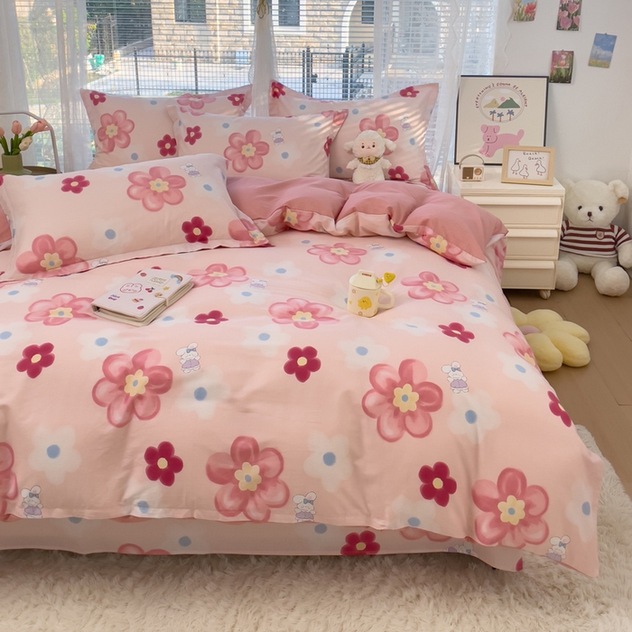 91家纺网 家纺一手货源 找家纺 春雨家居 2024新款全棉喷气印花系列单被套 花之语