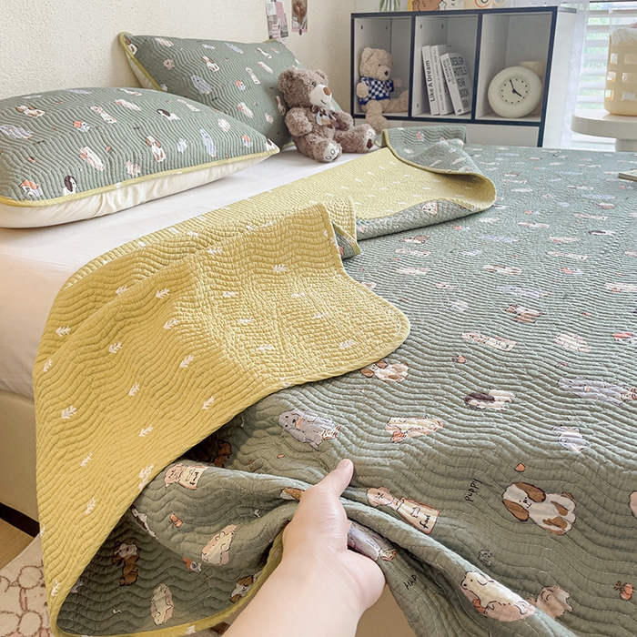 91家纺网 家纺一手货源 找家纺 羽爱家纺 2025全棉13372新疆棉花床盖四件套 汪汪派对