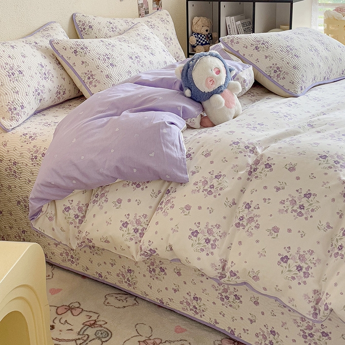 91家纺网 家纺一手货源 找家纺 羽爱家纺 2025全棉13372新疆棉花床盖三件套 海棠花