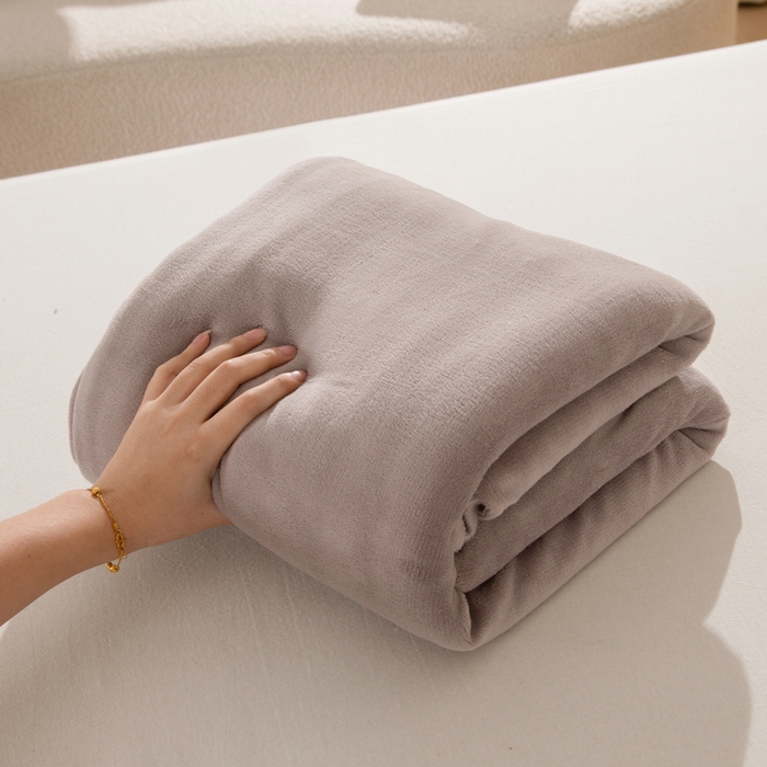 91家纺网 家纺一手货源 找家纺 棉乐町 2025新款纯色牛奶绒床单素色床单跨境外贸直播爆款 碳咖色