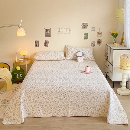 羽爱家纺 2025全棉13372新疆棉花床盖三件套 点点