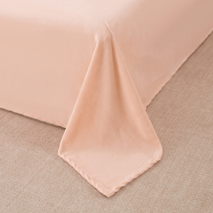 91家纺网 家纺一手货源 找家纺 棉乐町 2025新款纯色牛奶绒床单素色床单跨境外贸直播爆款 绯玉色