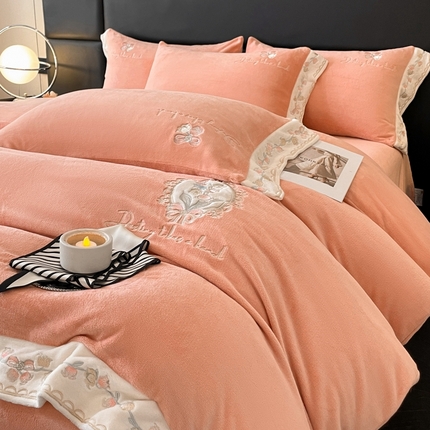 可以家居 2024新款超细旦全消光有机云绒四件套-赫拉 赫拉-活力橙