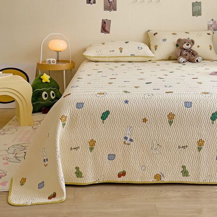 91家纺网 家纺一手货源 找家纺 羽爱家纺 2025全棉13372新疆棉花床盖三件套 小兔萝莉