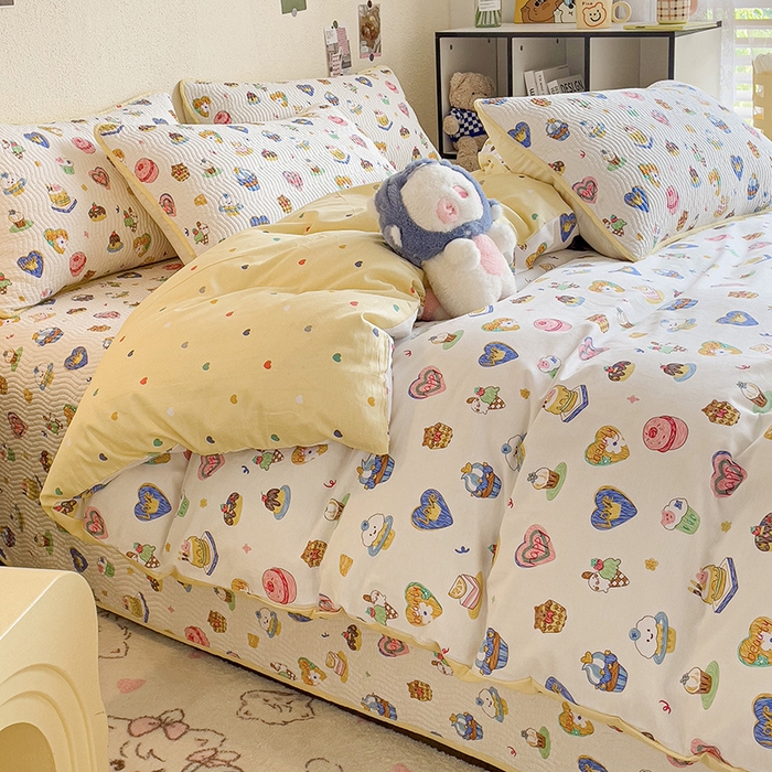 91家纺网 家纺一手货源 找家纺 羽爱家纺 2025全棉13372新疆棉花床盖四件套 糖果派对