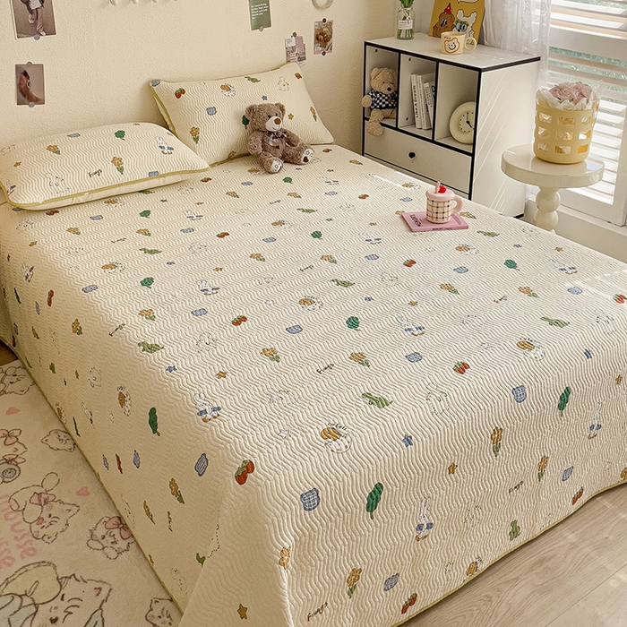 91家纺网 家纺一手货源 找家纺 羽爱家纺 2025全棉13372新疆棉花床盖三件套 小兔萝莉