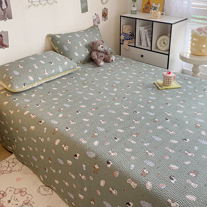 91家纺网 家纺一手货源 找家纺 羽爱家纺 2025全棉13372新疆棉花床盖三件套 汪汪派对