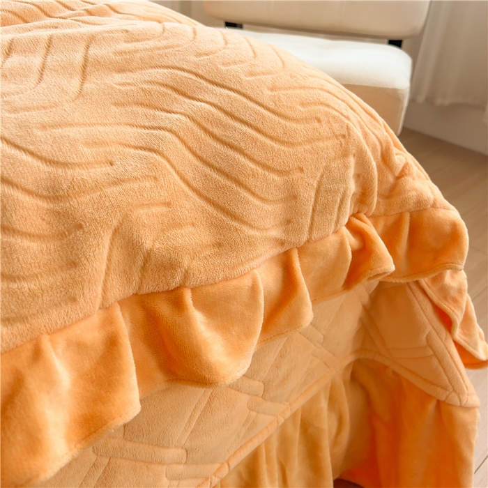 91家纺网 家纺一手货源 找家纺 十个点家纺 2024新款牛奶绒夹棉床盖四件套-唯美系列 唯美-秋桔