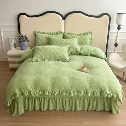 91家纺网 家纺一手货源 找家纺 （总）十个点家纺 2024新款牛奶绒夹棉床盖四件套-唯美系列