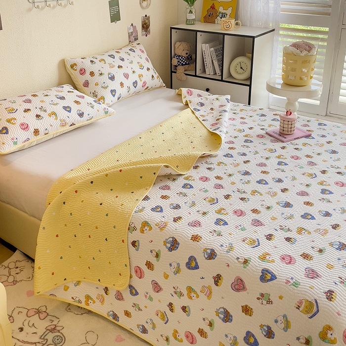 91家纺网 家纺一手货源 找家纺 羽爱家纺 2025全棉13372新疆棉花床盖四件套 糖果派对