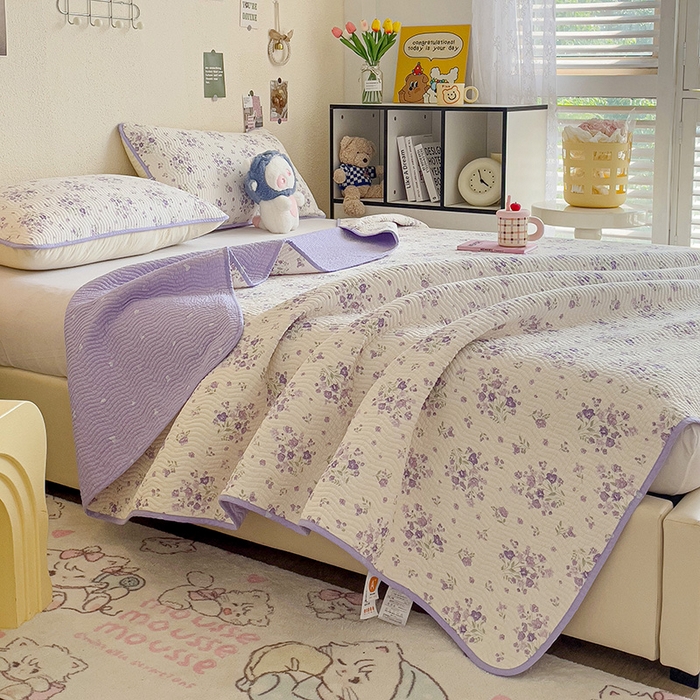 91家纺网 家纺一手货源 找家纺 羽爱家纺 2025全棉13372新疆棉花床盖四件套 海棠花