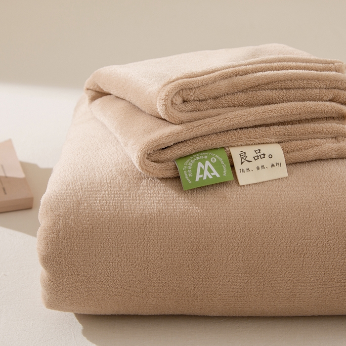 91家纺网 家纺一手货源 找家纺 棉乐町 2025新款纯色牛奶绒床单素色床单跨境外贸直播爆款 茶咖色