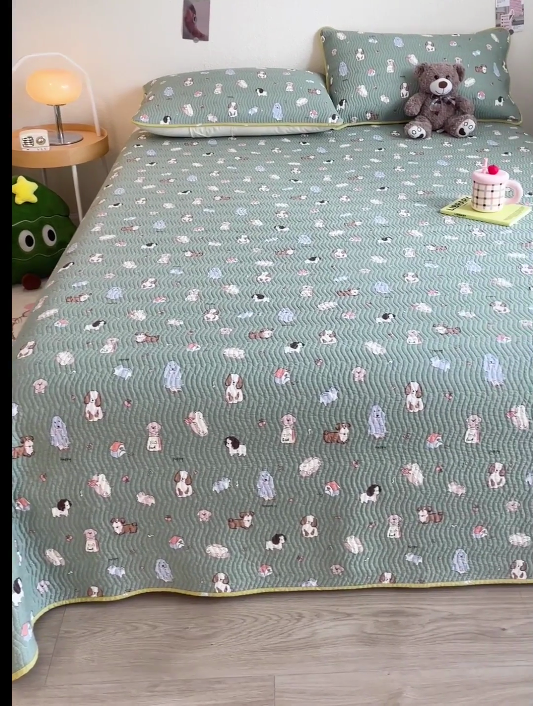 91家纺网 家纺一手货源 找家纺 羽爱家纺 2025全棉13372新疆棉花床盖三件套 汪汪派对