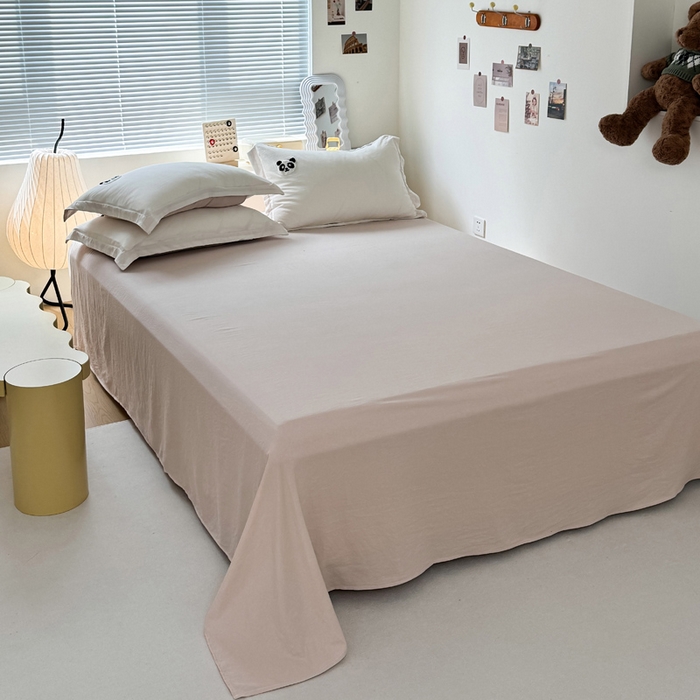 91家纺网 家纺一手货源 找家纺 布可家纺 2025新款水洗棉毛巾绣四件套 熊猫嘟嘟-奶茶